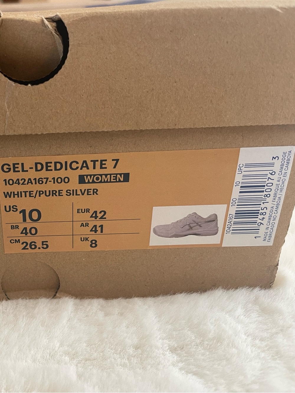 ASICS GEL-DEDICATE 7 Women’s Shoes - White / Pure Silver size 10